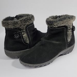 KHOMBU GRACIE BLACK SUEDE ANKLE BOOTIES SIZE 8.5M